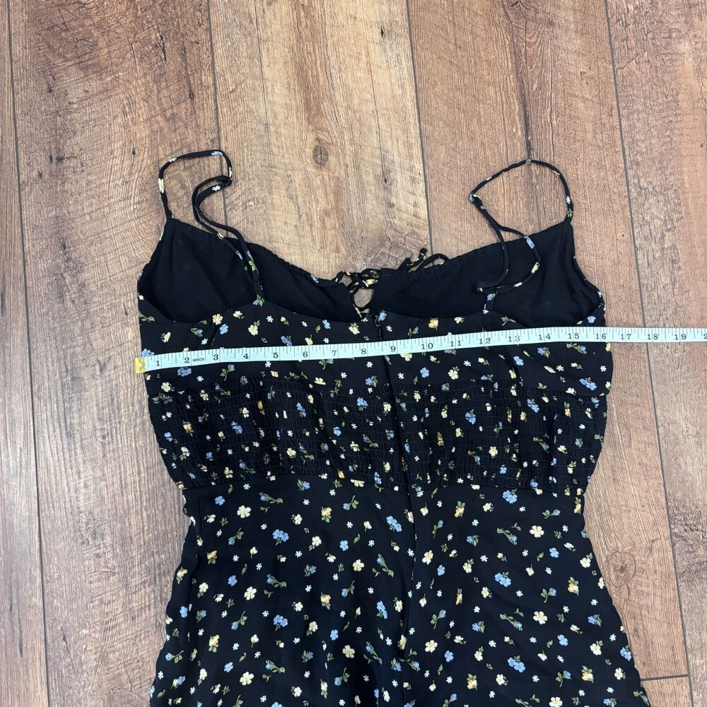Reformation Black Mini Dress with Yellow & White Floral Print - Picture 9 of 10